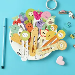 Cartoon Fruit Design Bookmark, 30pcs/bag Creative Cute Student Bookmark with Ruler Scale, Bookmark for Home School Office