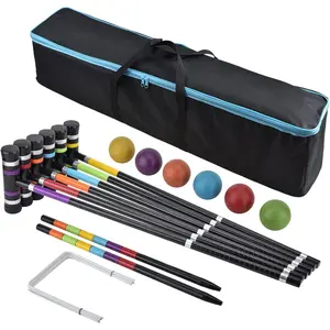 [6 Players] Croquet Set for Families, BroWill Croquet Set with Carrying Bag for Yard Outdoor Lawn Backyard  for  Adults  Ages, 35 Inch