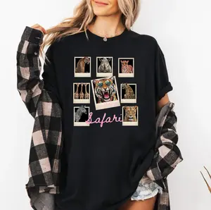 Comfort Colors® Safari Aesthetic Shirt, Coquette Animal Collage Tee, Trendy Leopard Tiger Graphic Shirt, Vintage Polaroid Style Animal Tee