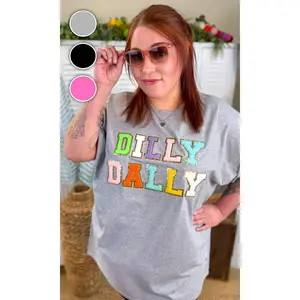 Tees2urdoor Women's Casual Cotton Short-Sleeve Chenille Graphic Streetwear Top - Comfortable Fabric, Twist Detail, Pairable with Blazer, Everyday Versatile Style