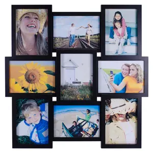 9 Photo Collage Frame 4x6 Inch - Black Wall Mounted,Wall Collage Picture Frames Kit, Picture Frame Set, Home Decor Essentials, Ready-To-Assemble Multi-Picture Frame Collection No Mixing Sizes Needed for Family Growth Photos | Home Decor