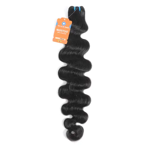 Misstoo Hair 1 Bundle Raw Hair Bundles Brazilian 100% Human Hair Body Wave bundles 12"-30" Natural Color