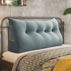 Triangular headboard pillow, reading pillow, Dutch velvet wedge pillow with side pockets, soft back support pillow, suitable for beds and sofas, multiple colors and sizes