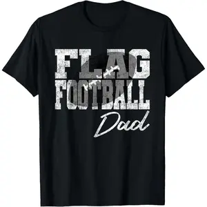 Flag Football Dad T-Shirt,Made of 100% cotton,Not easy to shrink, Durable,Soft and comfortable,Made in USA