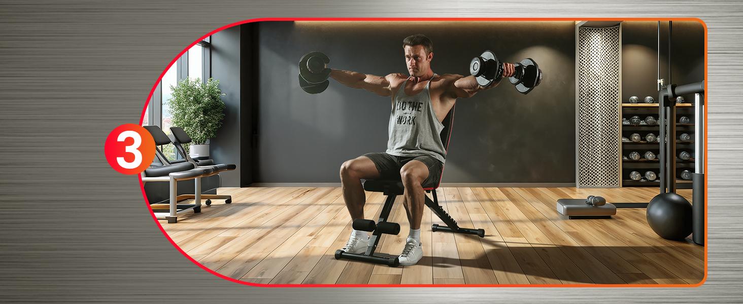 Orinar Adjustable Weight Bench Press Incline Decline Strength Training Bench Full Body Gym Workout Benches for Home Gym Fitness