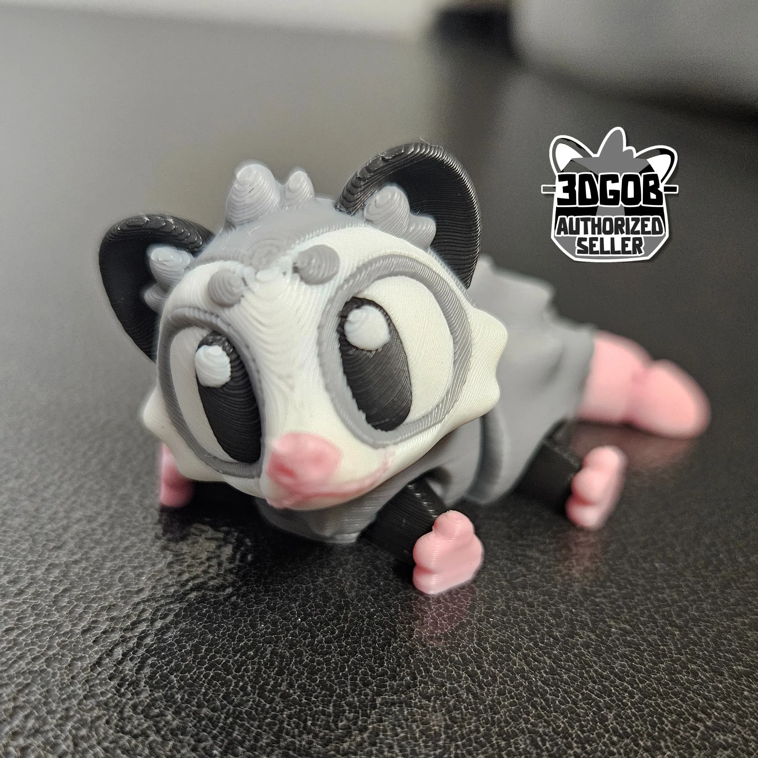 Opossum Fidget Toy – 3D Printed Articulated Possum Keychain & Desk Buddy Options Mini Figurines
