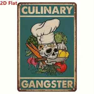 Retro 2D Flat Gifts for Chefs including Chef Logo Wall Art Decor for Kitchens Bars and Cafes