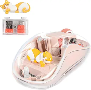 Doll-shaped Mouse Transparent Luminous Tri-mode Wireless Bluetooth Ergonomic Magnetic Rechargeable for Laptops