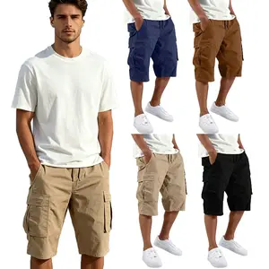 2 Pack Men's Multi‑Color Cargo Shorts | Loose Fit Knee‑Length Pocket Casual Work Shorts