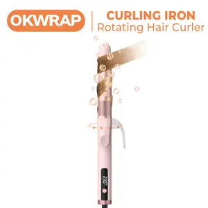 OKWRAP Negative Ion Curling Iron, Rotating Hair Curler OKWRAP Negative Ion Curling Iron, Rotating Hair Curler