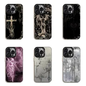 Cybersigilism Gothic Coquette Acrylic Silicone Unique Artistic Design Phone Case for IPhone 17 16 15 14 13 12 11 Pro Max Plus Air Protective Drop-proof Retro Stylish Christmas Gift