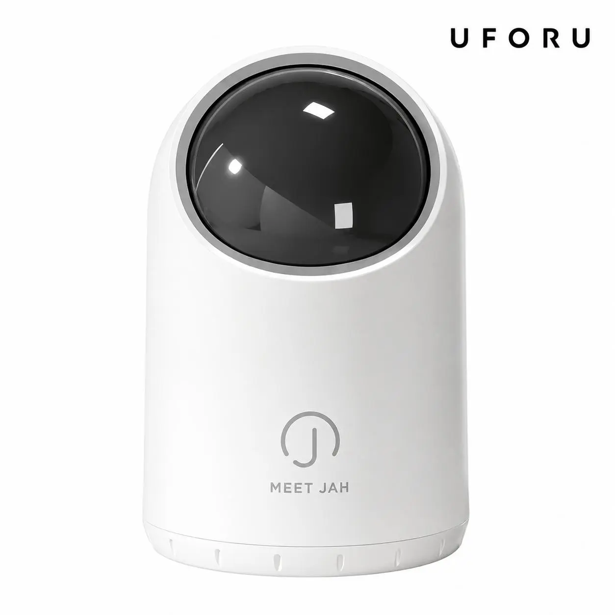 UFORU smart mini bedside trash bin—touchless lid with sensor; compact white bedroom storage bin suitable for tissues and cotton pads; compatible with desktops and vanity tables.