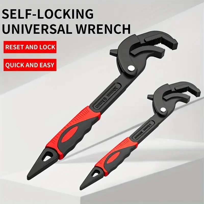 1 Tail Quick Clamp Wrench - 13-30/30-60mm, Quick Open Pipe Clamp, Adjustable Pipe Clamping Tool, Suitable for Cars, Bicycles, and Pipe Repair Mechanical Operations Automatic Quick Change Size Tool