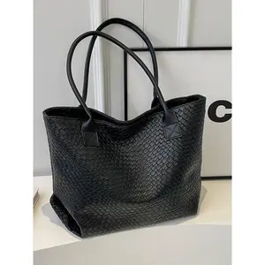 Women's Fashionable Texture Single Shoulder Bag, Casual Large Capacity Commuting Tote Bag, Handbag Underarm Bag for Office Workers, Students