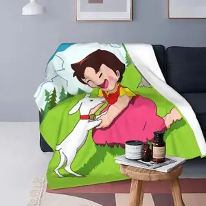 Heidi The Girl From The Alps Blanket Soft Flannel Autumn Warm Flannel Animc Comic Cartoon Throw Blankets For Sofa Bedding Quilt,Flannel Throw, Soft Cozy, Lightweight Warm, Comfortable, Couch Bed Use, Home Decor, All Season, Gift Idea