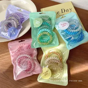 Spiral Hair Coil Elastics For Women & Girls – No-Crease Strong-Hold Mixed Colors Hair Ties