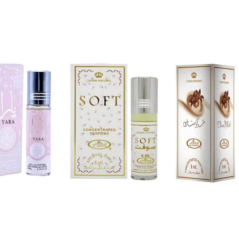 (3pc Bundle Pack) Al-Rehab 6ml Choco Musk + Soft + Ard Al Zaafaran Yara 10ml Perfume Oil Roll-On