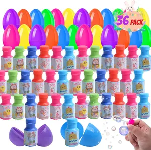 36 Pack Prefilled Easter Eggs with Toys Mini Bubble Wands Inside, Kids Easter Basket Stuffers with Bubble Blowing Toys Gifts for Kids Boys Girls