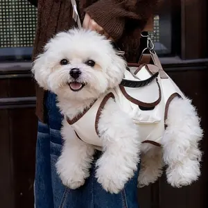 Pet dog bag, portable cross-body handbag for small dogs, single-shoulder bag, pet bag with shoulder strap