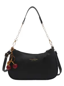 Women's Elegant Letters Print Crossbody Bag, Stylish Chain Strap Shoulder Bag, Fashionable Daily Use Purse, High-Quality Versatile Handbag, Hobo Crossbody Bags, Embellished Shoulder Bag