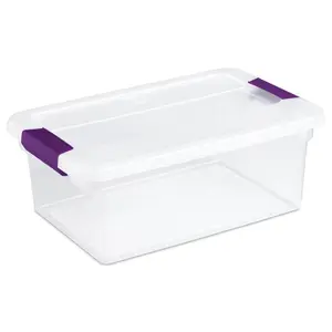 Sterilite 15 Qt. Plastic Stackable Storage Container with Lid, Clear (24 Pack)
