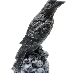 1pc Black Crow Beeswax Candle - Hand-poured Mystical Altar Candle with Hemp Wick - Ornaments, Decor