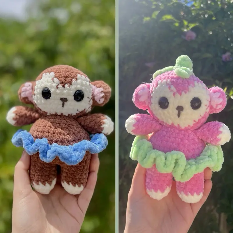 Hand crocheted monkey