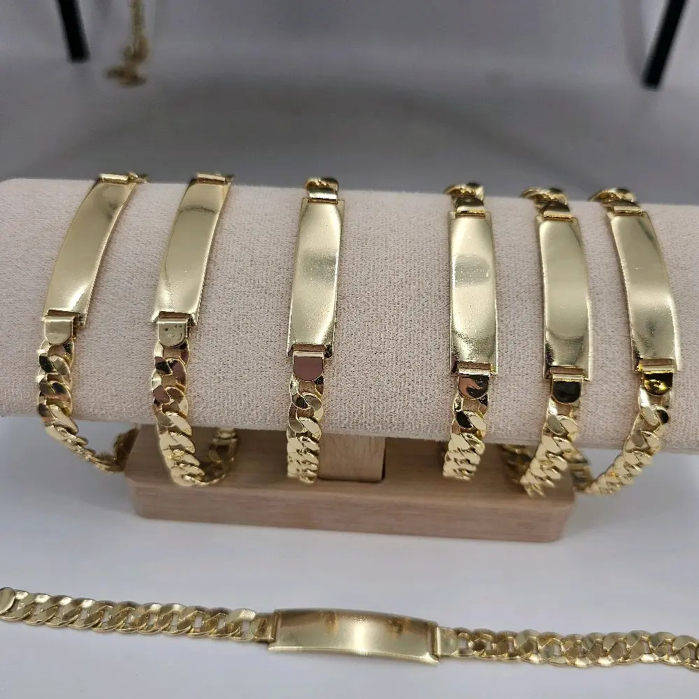 (69) 14K GoldLaminated  Esclava/ Bracelet  8mm 8 inches engraving available.