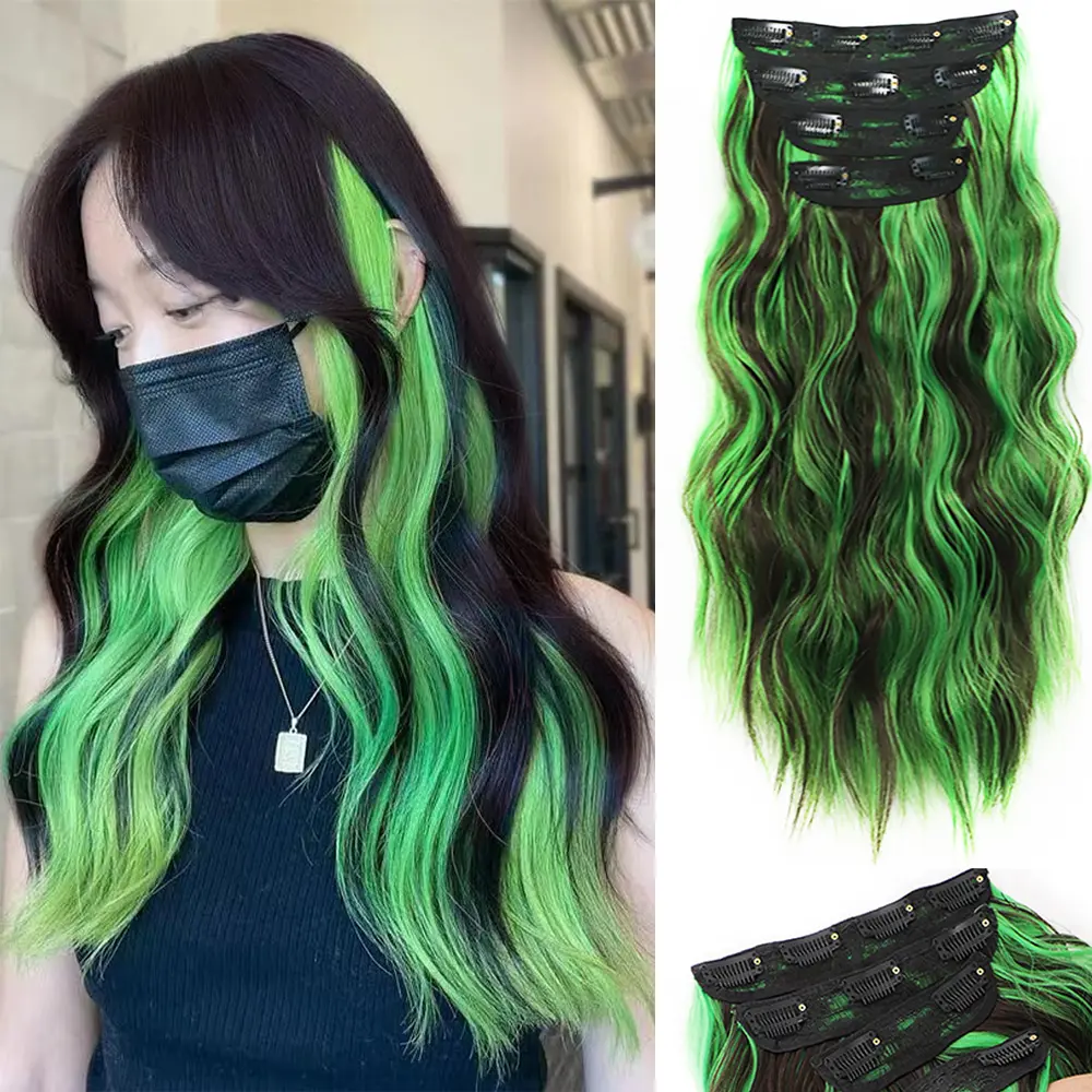 Brown mix Light Green Highlights