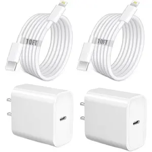 4-Pcs 20W 10FT/6FT Fast Charger USB C to Lightning Cable Compatible with iPhone 14/14 Plus or 14 Pro Max, 14/13/12/11
