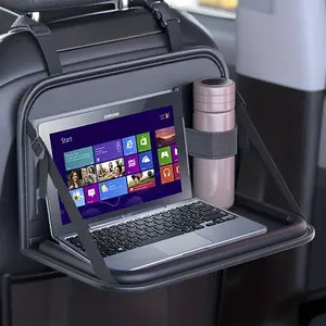 Car Folding Small Table Board Chair Back Dining Table Multifunctional Storage Bag Seat Back Storage Finishing Box Faux Leather Material Dirt Resistant High Temperature