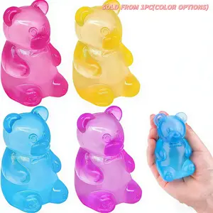 1/4 counts Gummy Bear - Sensory Fidget Toy with Jelly-Like Filling, Squeeze Toys, Stress Toys, Stress Relief Toys, Fidget Toy, Birthday Gifts, Gift Bag Stuffing, Delightful Fun Celebration