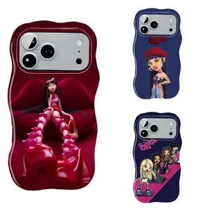 Bratz Shimmering Glitter Phone Case — "Kiss Mark & Starlight" Pattern. Designed for fashionistas and teens; compatible with iPhone 11–17 Pro Max/Plus series and Samsung Galaxy S23– series.