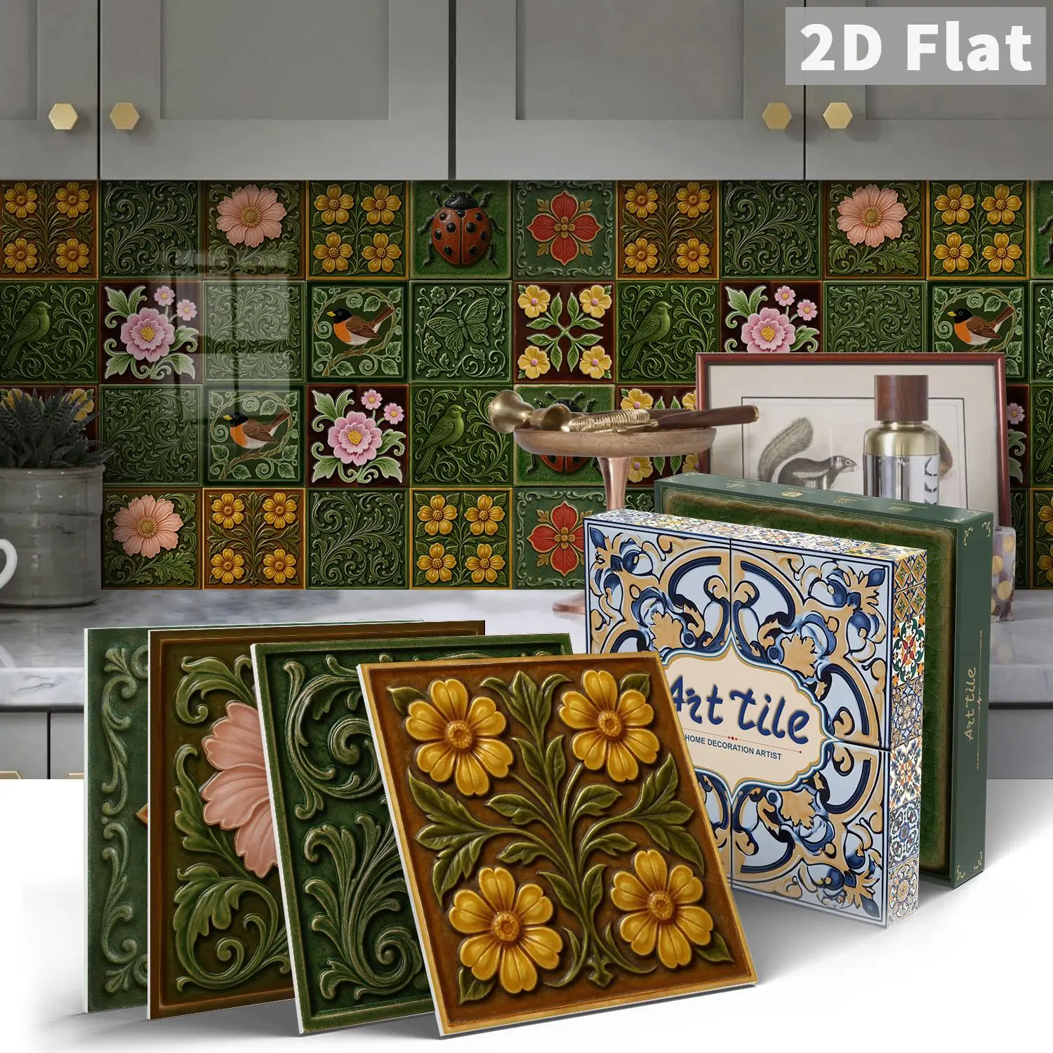 12/24pcs Home Decoration Stickers, Artistic Pe Tile Stickers, Self-Adhesive, Smooth Surface, Easy to Wipe and Clean, Suitable for Bedrooms, Bathrooms, Living Rooms, Sticker Tiles, Adhesive Decals, Decorative Decal, Sticker Decorations