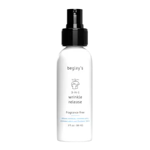 Begley's 3-in-1 Wrinkle Remover, Quick Fix Wrinkle Release, Static Cling Remover, Odor Eliminator and Fabric Refresher Spray - USDA Certified Biobased - Fragrance-Free