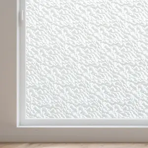 Window  Film,Frosted Glass Film Static Cling UV Protection Heat Control Window Clings,Removable Frosting Opaque Coverings,Non Adhesive Vinyl Stickers Tint for  Office Door,17.5 x 78.7inches