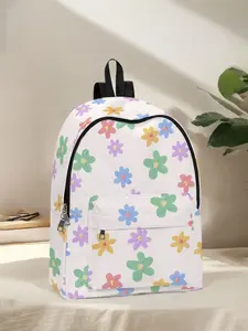 Floral Print Backpack, Fun Design, Fashionable Look, Spacious Storage, Ideal for School, Travel, Business Trips, Back-To-School Season
