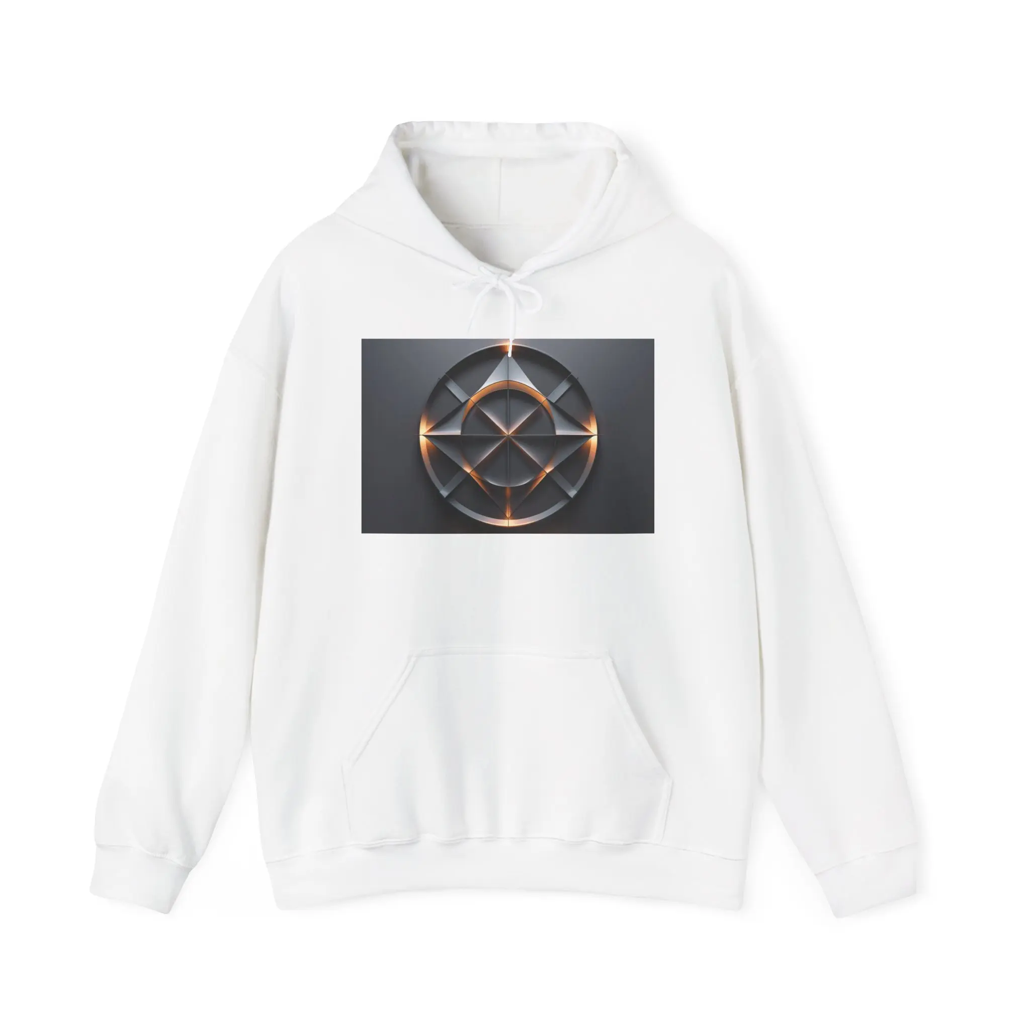 Geometric Metallic Circle Sigil Hoodie | Modern Symbol Graphic