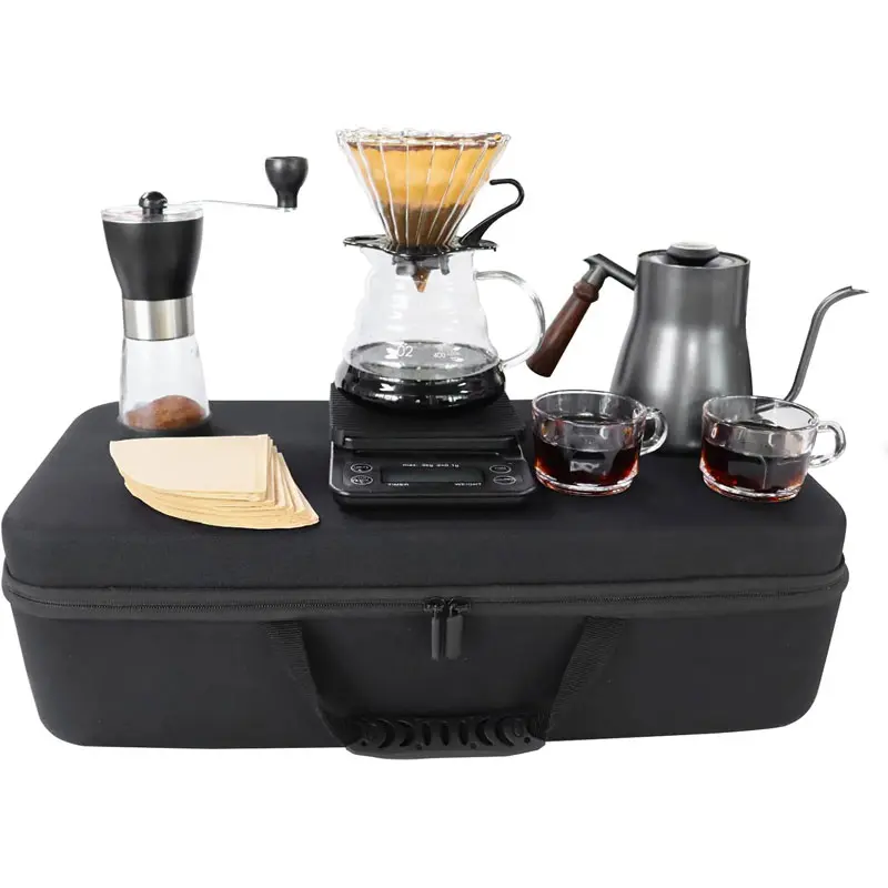 【Back to School】SOTECH Pour Over Coffee Maker Set ALL in 1 Portable Coffee Set 8pcs Coffee Maker Set with Storage Box Ideal for Home Brewing and Travel for Outdoor Camping Coffee Lovers Gift for Man Women Friend Family Gift Christmas New Year Viral
