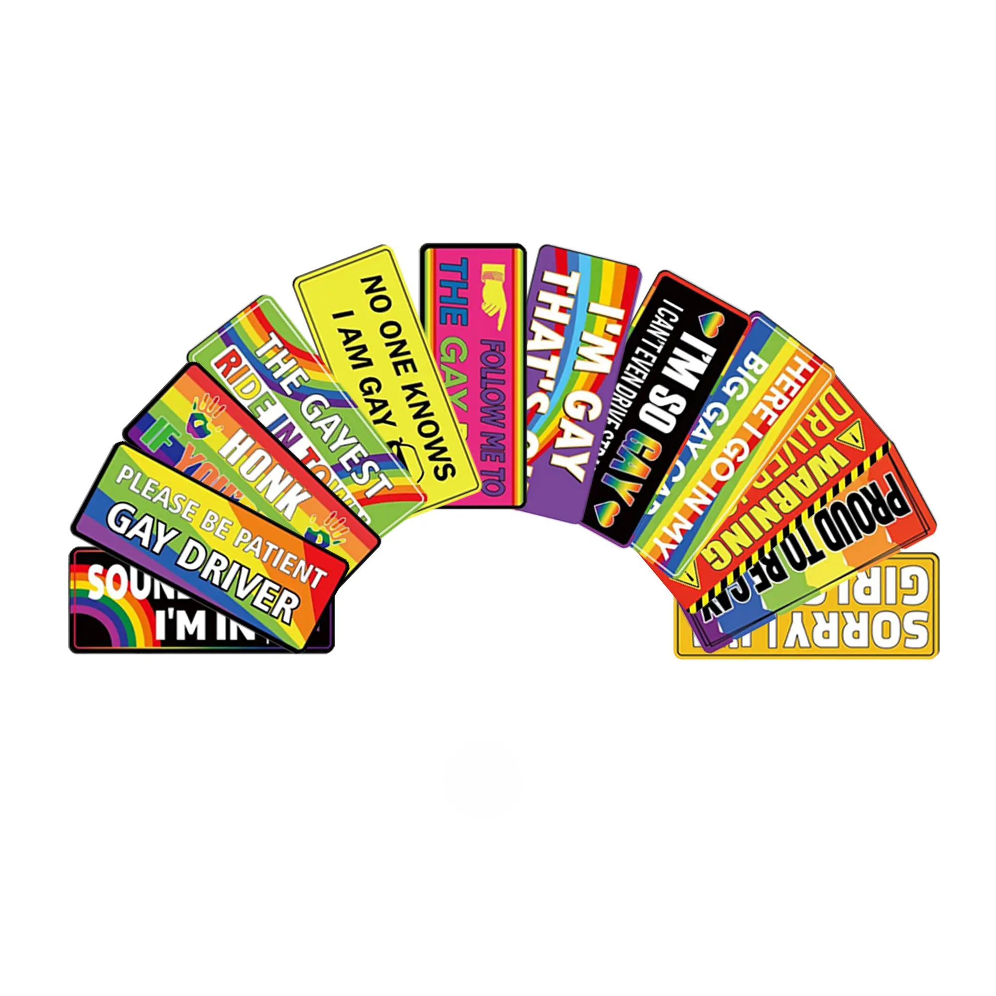 Funny Rainbow Pride Magnet Stickers – Reusable LGBTQ Car Bumper Magnets, Unique Vehicle & Fridge Decor Accessories, 7.8 x 3.1 Inch