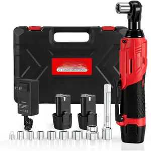 2026  Cordless Electric Ratchet Wrench Set, 3/8" 12V Power Ratchet Tool Kit With 2 Packs 2000mAh Lithium-  And Charger