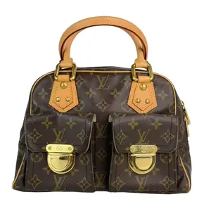 Pre-owned Louis Vuitton Leather Top Handle Bags Manhattan PM Monogram Canvas Top Handle Bag