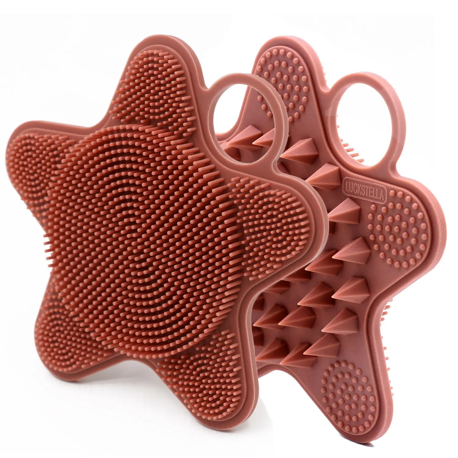 Loofah Exfoliating Body Scrubber 2 in 1 Face and Body Silicone Scrubber - Silicone Shower Brush Bath Sponge Loofah