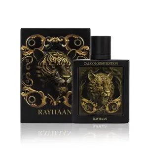 Rayhaan Tiger Cal Cologne Edition Extrait de Parfum 3.4 oz | Saffron Oud Leather Fragrance with Cardamom, Rose & Vanilla | Long-Lasting Unisex Perfume