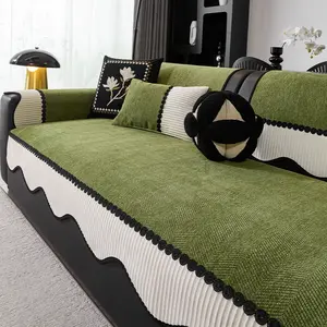 Soft Chenille Sofa Cover, Sofa Couch Covers, 1 Count Non-Slip Cushion, Elastic Sofa Slipcover, Durable Pet Friendly, All-Season Comfort, Suitable for Living Room, Bedroom, Office Decor, Suitable for one to four sofas