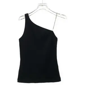 RDLTA- Givenchy Black Logo Chain Strap Cotton Tank Top Size XS