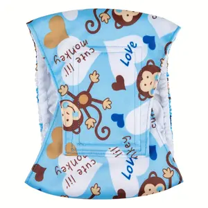 High Absorbency Dog Diapers - Leak-Proof and Washable - 1pc - Reusable - Cute Cartoon Monkey for Male Puppies