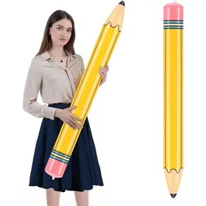 43-Inch Giant Colorful Inflatable Pencil Blow Up Crayon for Birthday Party Supplies and Room Decoration Yellow 43in