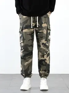 Men's Camouflage Work Pants, Sports Jogger Sweatpants, Slim Fit Spring Trendy Casual Plus Size Pants, Versatile Fashion Bottoms