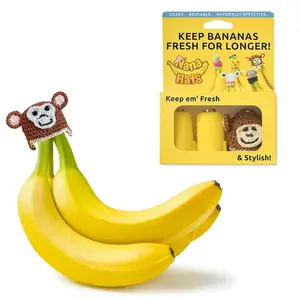 Monkey Nana Hat | 2 Stretchy BPA-Free Silicone Caps with Magnets | Keep Bananas Fresh Longer & Reduce Waste | Kitchen Cover